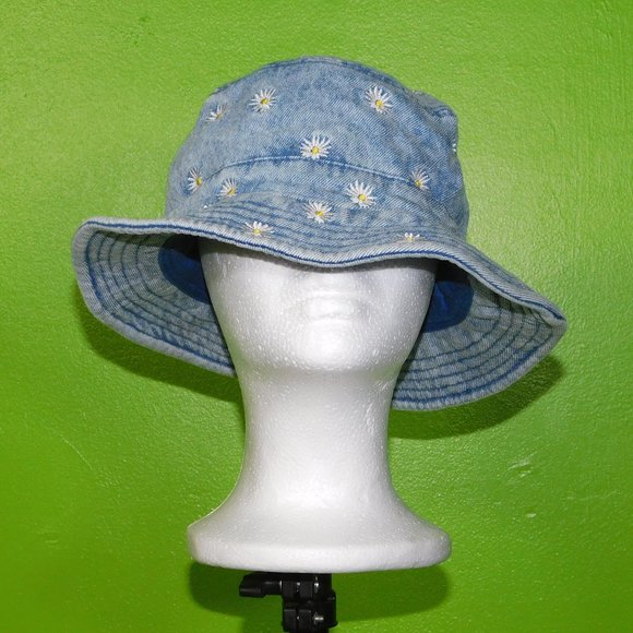 Sunflower Denim Bucket Hat 